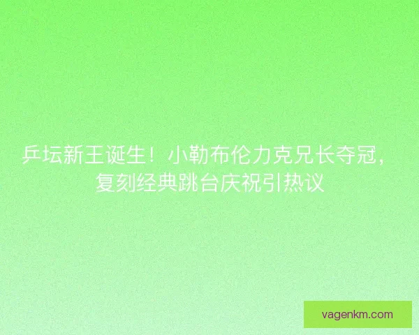 乒坛新王诞生！小勒布伦力克兄长夺冠，复刻经典跳台庆祝引热议