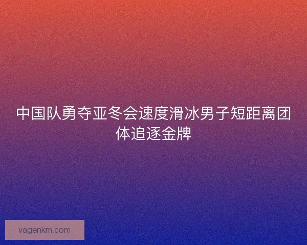 中国队勇夺亚冬会速度滑冰男子短距离团体追逐金牌